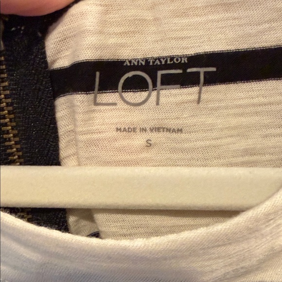 LOFT Black and White Striped Long Sleeve Tee - Picture 4 of 4